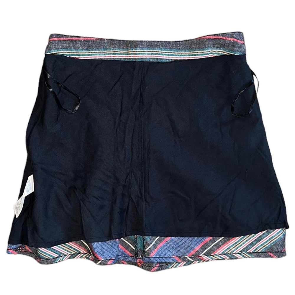 Free People Yours Truly Vintage Red Chevron Stripe Western Linen Mini Skirt 0 XS - Picture 7 of 14